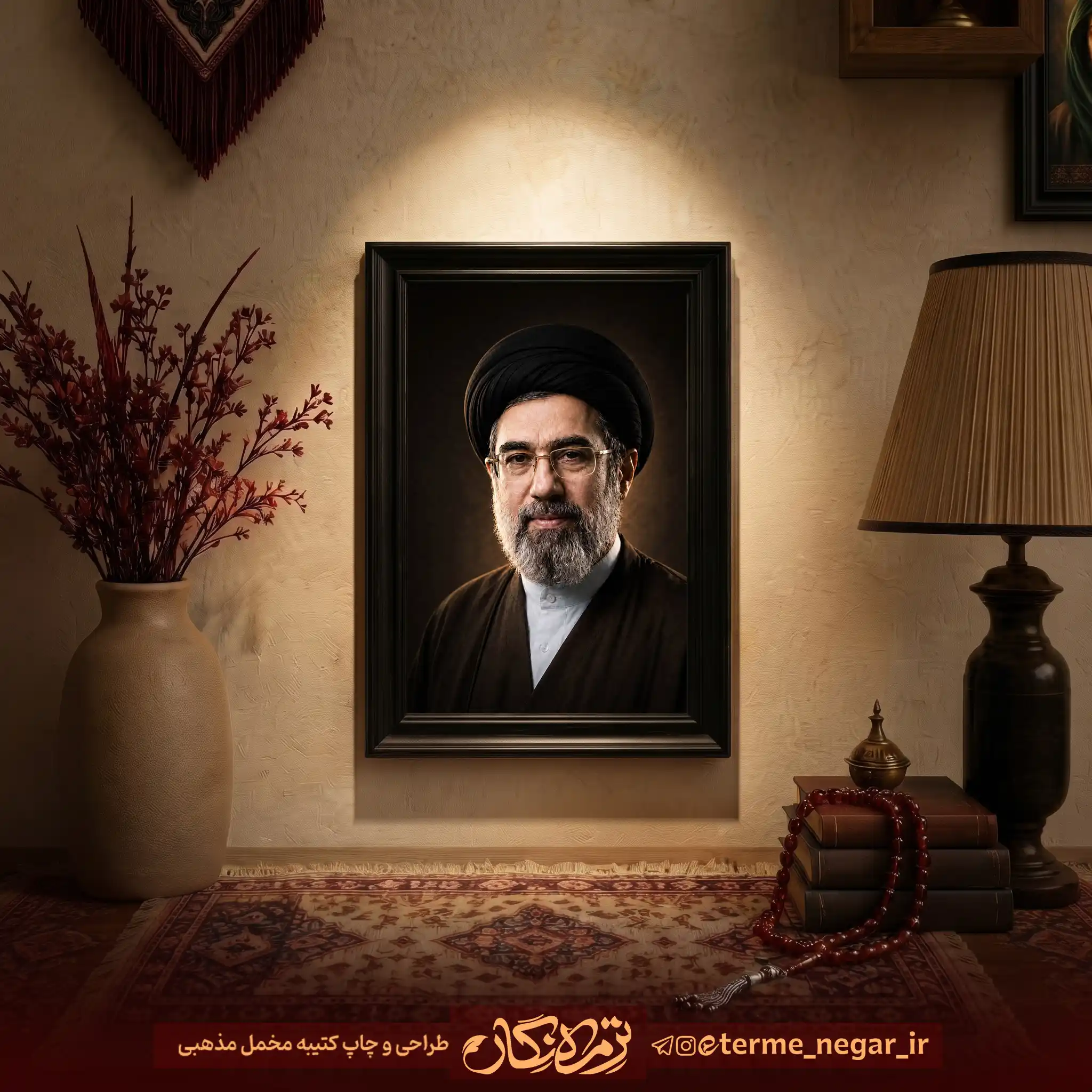 قاب عکس رهبر سید مجتبی خامنهای قاب عکس رهبر سید مجتبی خامنهای با قاب مشکی