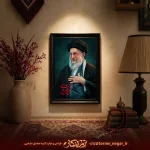 قاب عکس رهبر شهید خامنه ای با قاب مشکی